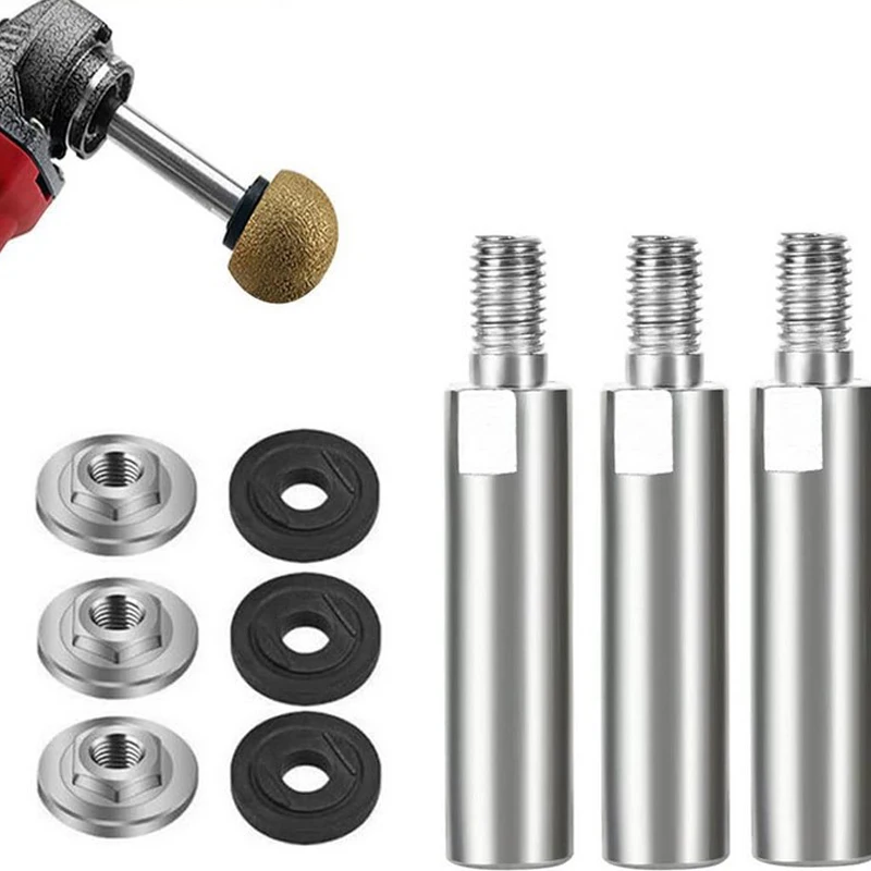 3PCS/Set 80MM Thread Adapter Shaft Polishing Pad Grinding Connection Rod Polisher Accessories M10 Angle Grinder Extension Rod