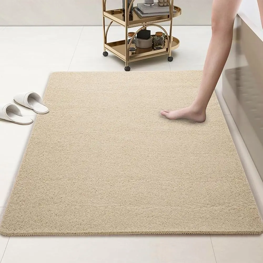 

58 x 32 Extra Large Shower Mat for Shower Stall Tub, Non Slip Bath Mat Bathroom Accessories, PVC Loofah Mats for Shower and