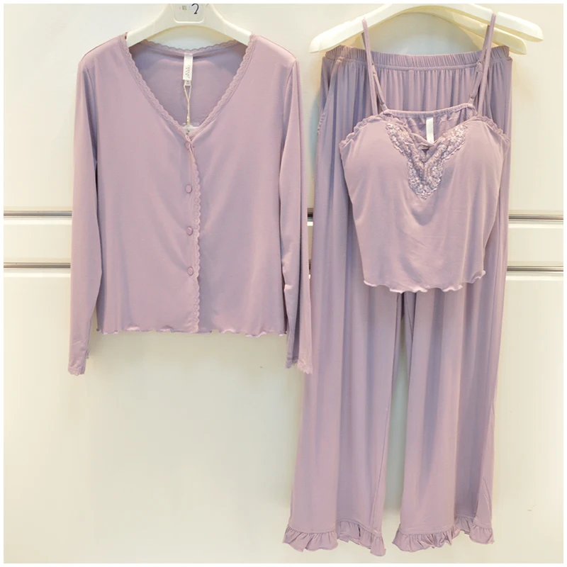 pigiama-da-donna-nicola-2025-autunno-nuovo-set-tre-pezzi-in-seta-uke-confortevole-elastico-a-costine-dolce-con-imbottitura-sul-petto-abbigliamento-per-casa