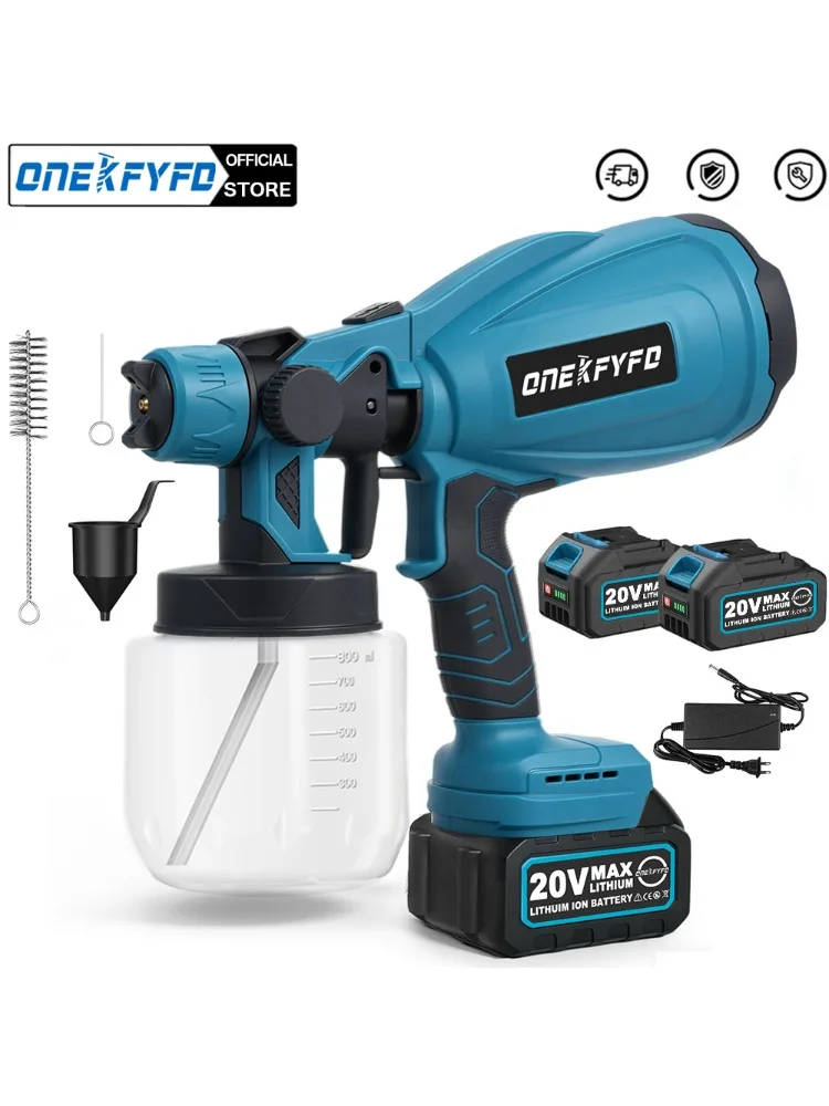 800ML elektryczny pistolet natryskowy bezprzewodowy pistolet do malowania meble samochodowe powłoka stalowa aerograf kompatybilny z akumulatorem Makita 18V — zdjęcie 2