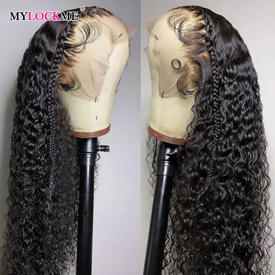 30Inch Deep Wave 13x4 13x6 Lace Frontal Wig Human Hair Brazilian Curly Front Hair Wig 4x4 Lace Closure Wig Pre Plucked For Women