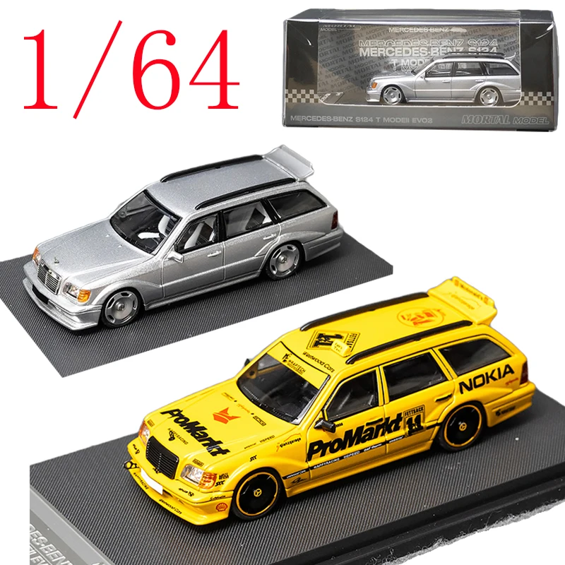 

Литой под давлением Mortal масштаб 1/64 Mercedes Benz S124 MODEII EVO2, глиняный горшок, модель дорожного автомобиля из сплава Benz S124 MODEII, модель игрушечного автомобиля, орнамент