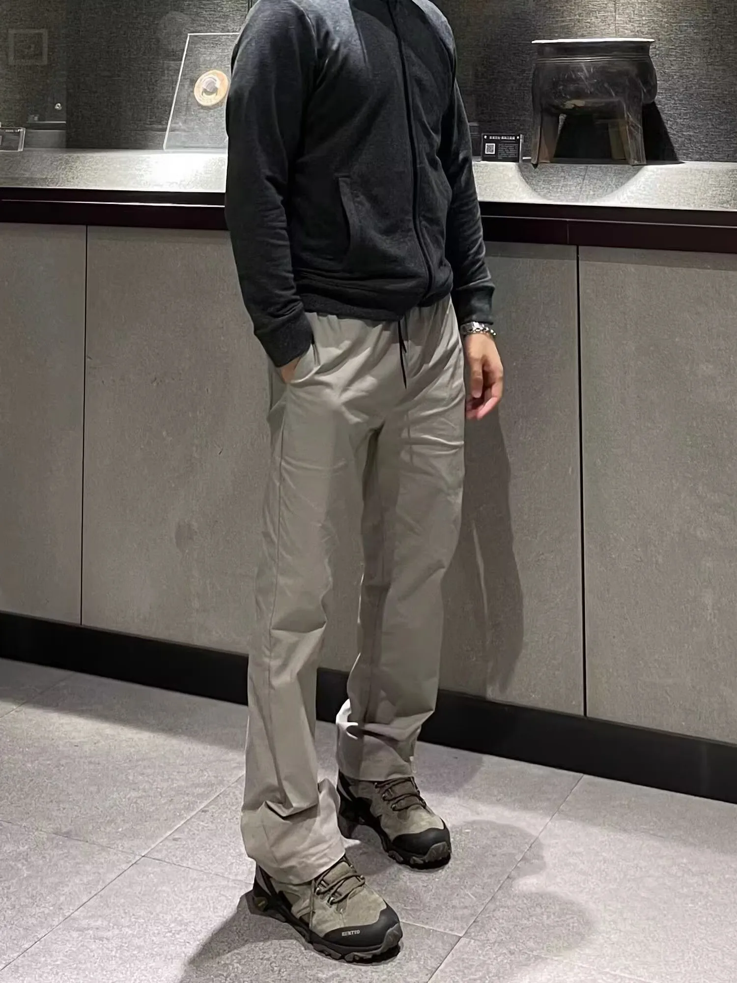 

Qui Dry Cooling Men's Loose Fit Straight Leg Sports Training Pants Ice Silk Fitn Exercise Long Trousers Casual Faion