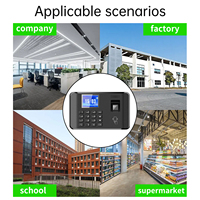 Intelligent Biometric Fingerprint Password Attendance Machine Time Clock Employee Checking in Recorder 2.4 Inch LCD Screen Voice