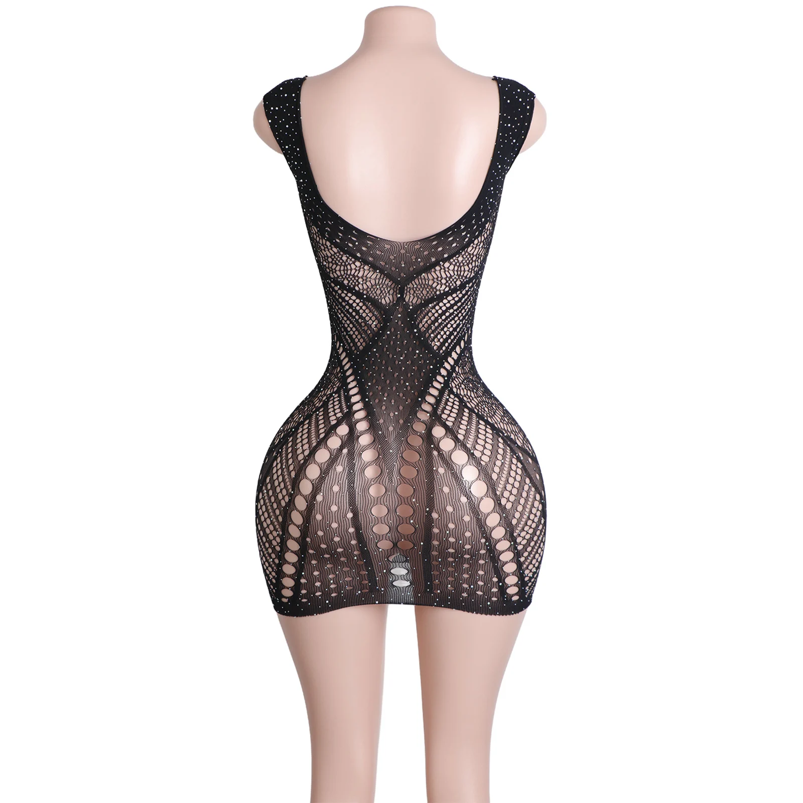 Платье для выступлений на пилоне с сетчатым дизайном со стразами. Сексуальный женский наряд для сценического шоу, блестящие бриллианты и элегантный.