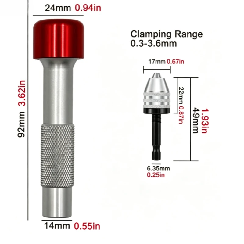 Pocket EDC 90° Pivot Screwdriver Bit Driver, Retractable Lever for High Torque, 1/4