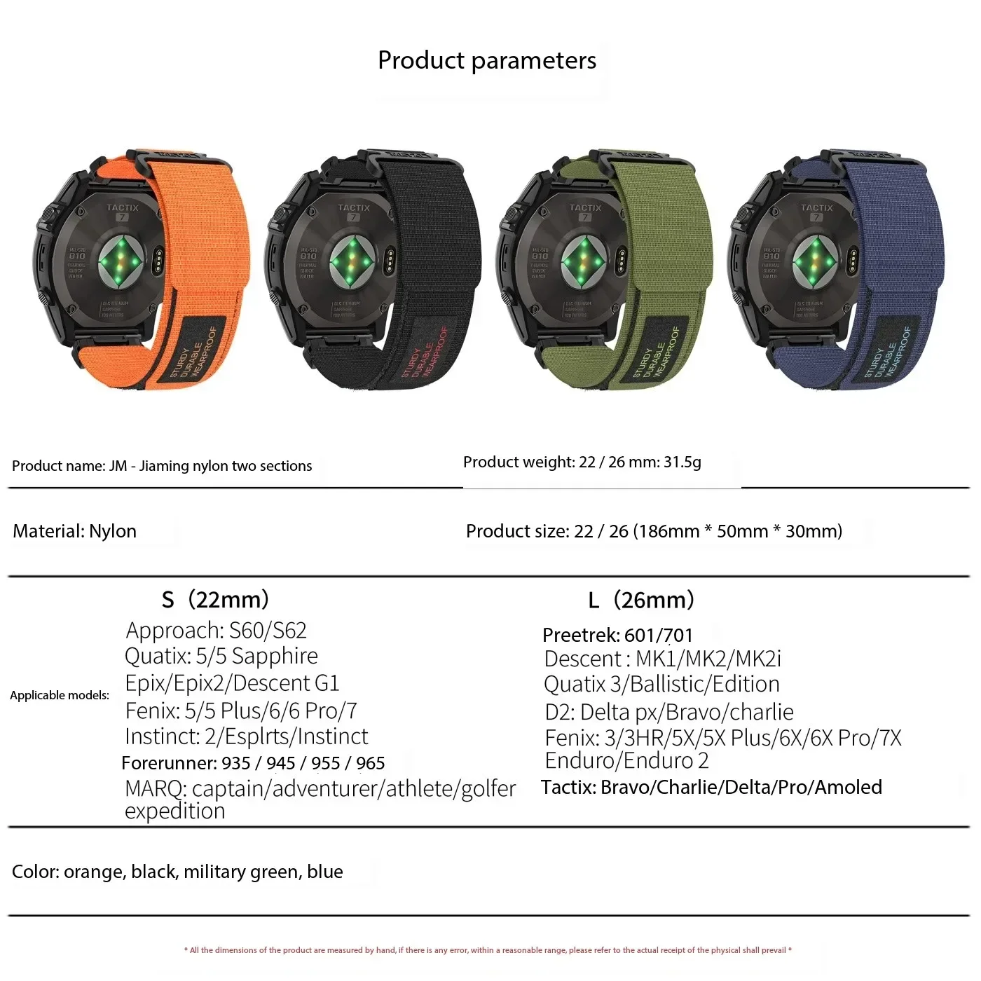 Быстросъемный нейлоновый ремешок 26 мм 22 мм для Garmin Fenix 7 7X 6X Pro/Epix Pro Gen 2 51 мм 47 мм/Fenix6 5Plus 5XPlus плетеный ремешок для часов