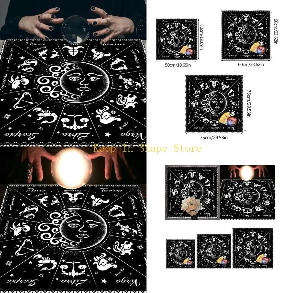 

U1JC Square Flannelette Tarot Altar Clate Board Game Pad Astrogical Pad Cover Cover