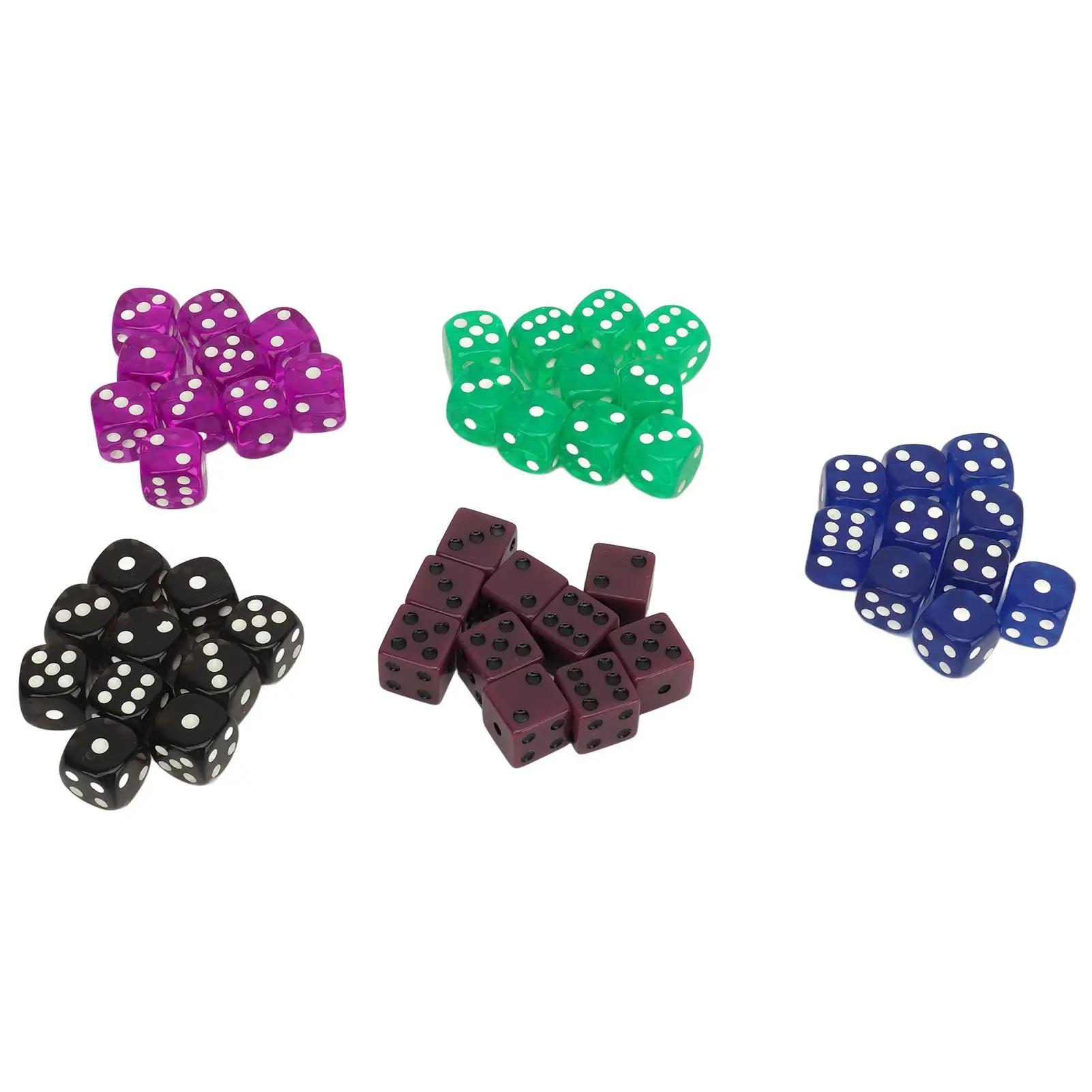 Plastic Dice 6 Sided Impact Resistant 0.6 Inch Fade Resistant for board Game Dice