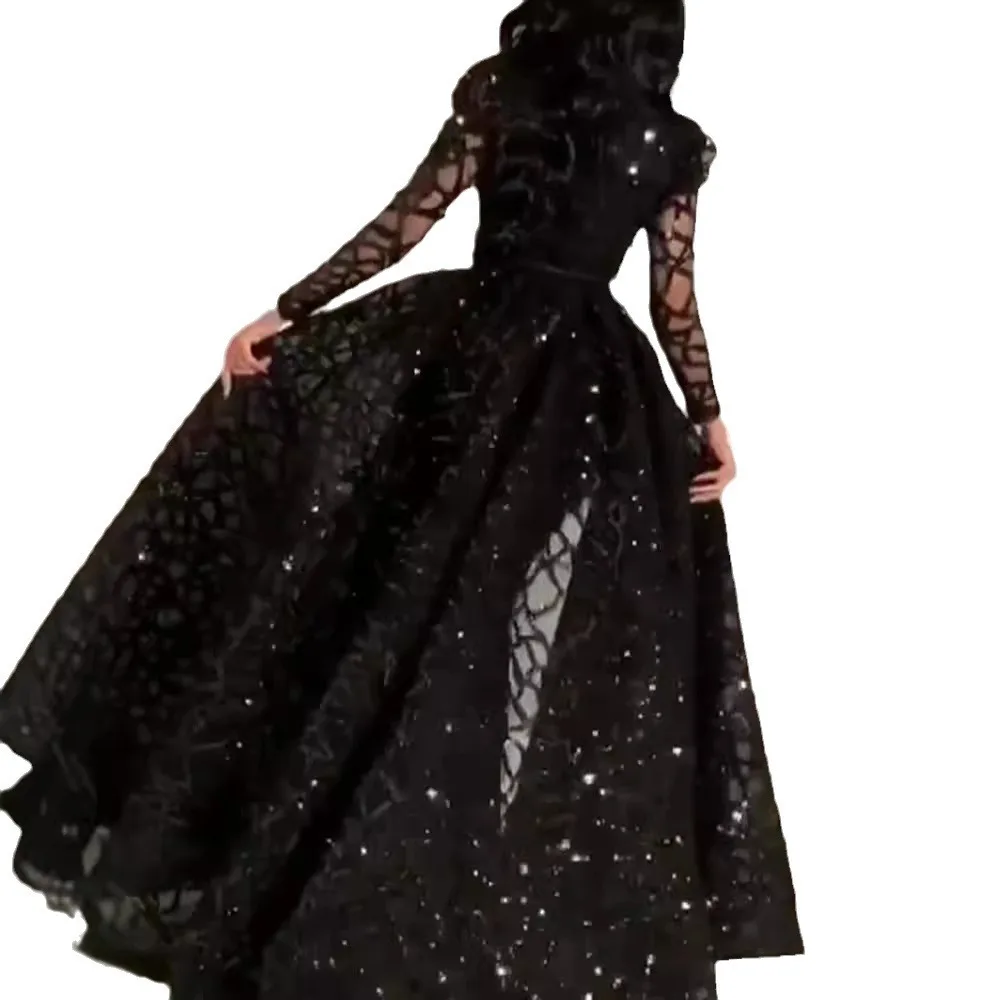 

2020 Spring/Summer Women's Long Sleeved Sequin Large Display Evening Dress New