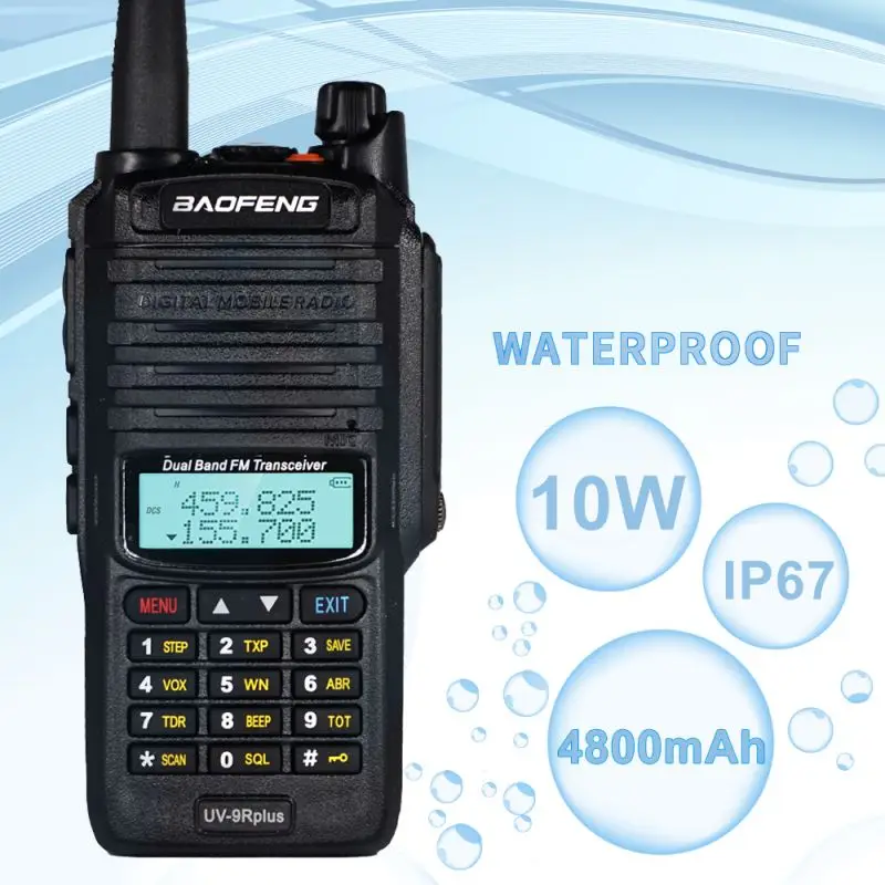 BAOFENG UV-9R Plus Walkie Talkie 10W 8000mAh IP67 Waterproof Two Way Radio Dual Band Ham Radios UV9R plus Original Interphone