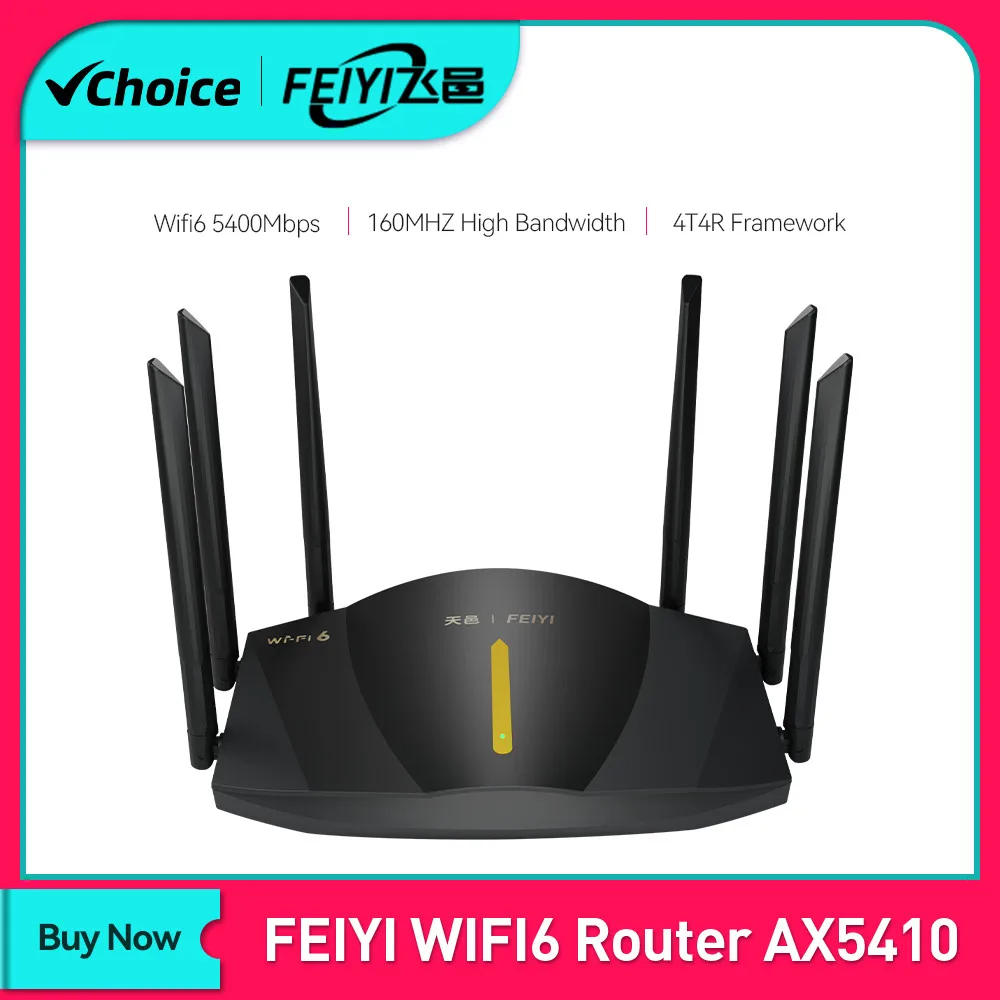 Feiyi ax5400メッシュシステムルーター5400mbps wifi 6 4k qam 160mhz高帯域幅2.4g 5g効率的な伝送