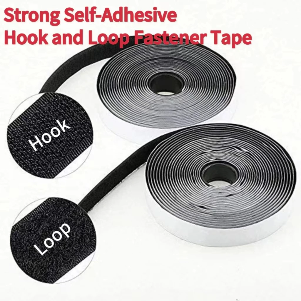 

25Meter/Pairs High-strength Self-adhesive Hook and Loop Seamless Double-sided Adhesive Fixed Foot Mat Screen Window Fasteners ﻿