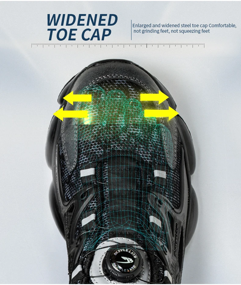 Rotating Button New Safety Shoes Men Anti-smash Anti-puncture Work Shoes Fashion Men Sport Shoes Security Protective Boots