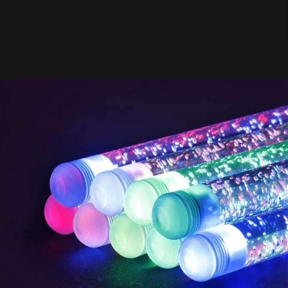 2pcs Acrylic 5A LED Drum Sticks 40cm Glow in The Dark Stage Performance Luminous Jazz Luminous Drumsticks one pair