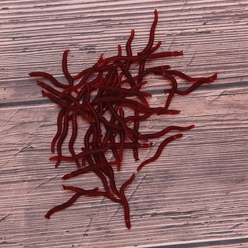 50 قطعة 35 مللي متر محاكاة دودة الأرض الاصطناعي الصيد إغراء معالجة الطعم الناعم