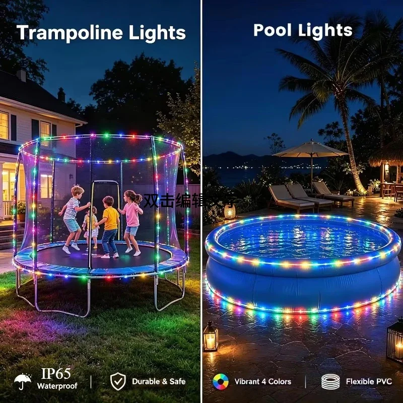 Halloween Christmas LED Holiday Garden Lights Decor Outdoor Waterproof Solar Rope Lights 8 Lighting Modes Tube String Lights