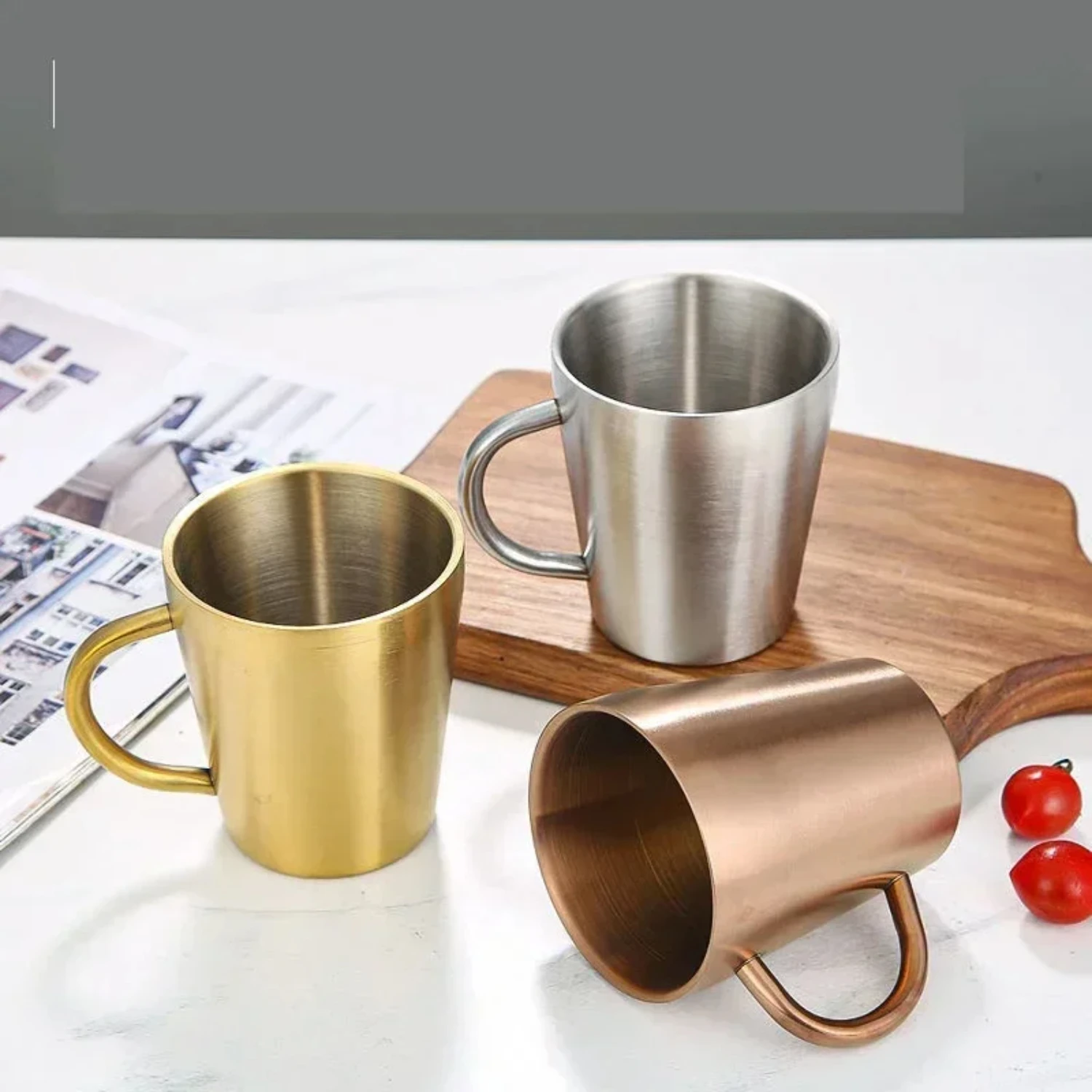 Upgrade Your Lifestyle with this Sleek and Reliable Modern Double Layer Stainless Steel Eco-Friendly Mug - Perfect for Hot or Co