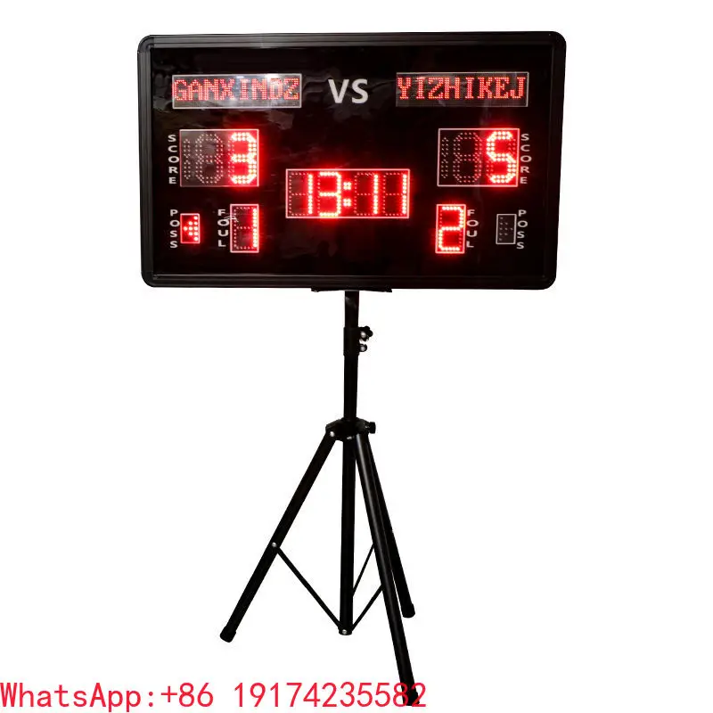 Wireless Remote Control Led Electronic 1 Meter Portable Basketball Court Digital Scoreboard with Tripod Stand