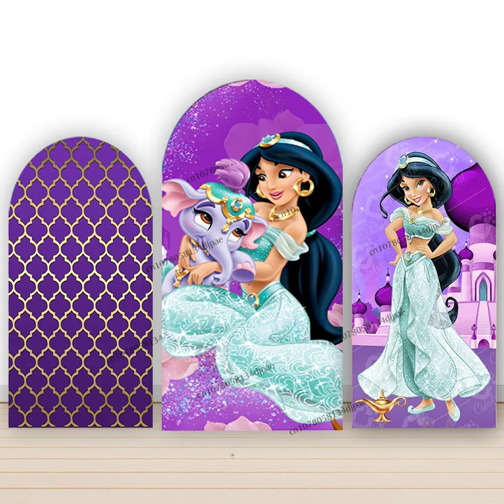 Disney Princess Jasmine Aladdin Arch Backdrop Cover Birthday Decoration Girls Kids Party Background Dance Baby Shower Banner