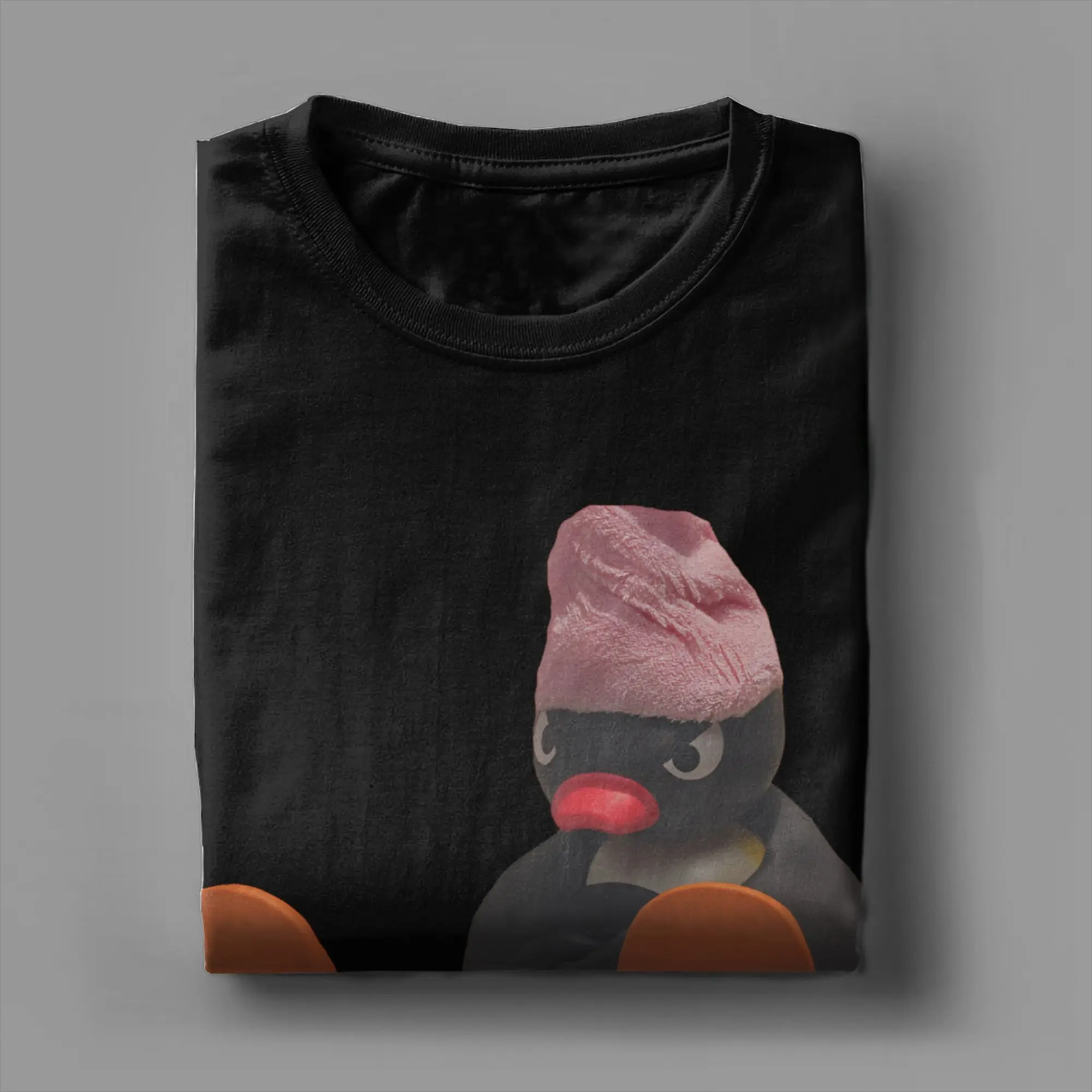 Noot Pingu الرجال النساء تي شيرت فوط استحمام البطريق رهيبة تيز قصيرة الأكمام Crewneck تي شيرت القطن الجرافيك القمم #5