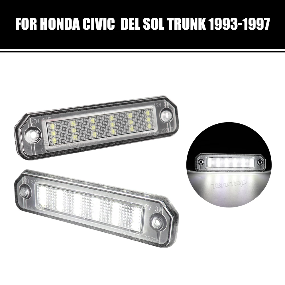2 Pcs LED Car License Plate Light Highlight Lamp Auto Accessories  For Honda  Civic Coupe EJ EK EM EK9 EK4 Hatchback