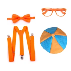 Engineer English Cosplay Costume for Kids Orange Bow Tie Straps Hat House Kit Set Party Educational Accessories Dress Up