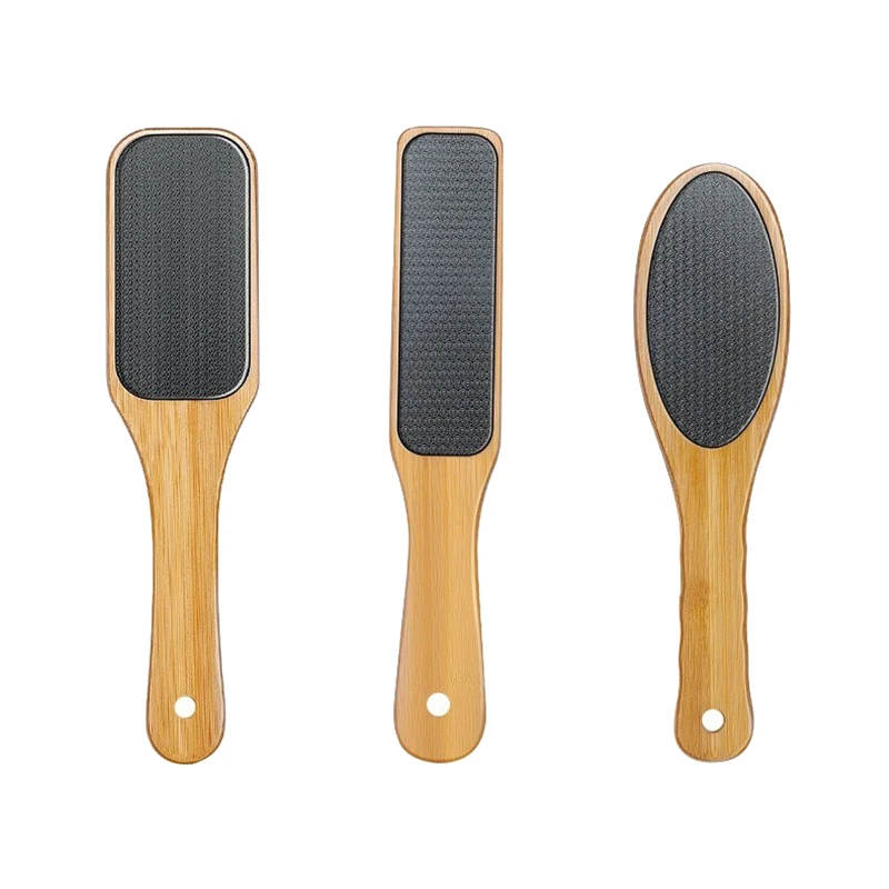 1PCS Professional Pedicure Rasp Tool For Dead Skin Crack Heels Bamboo Handle Foot File Rasp Callus Remover Foot Scrubber