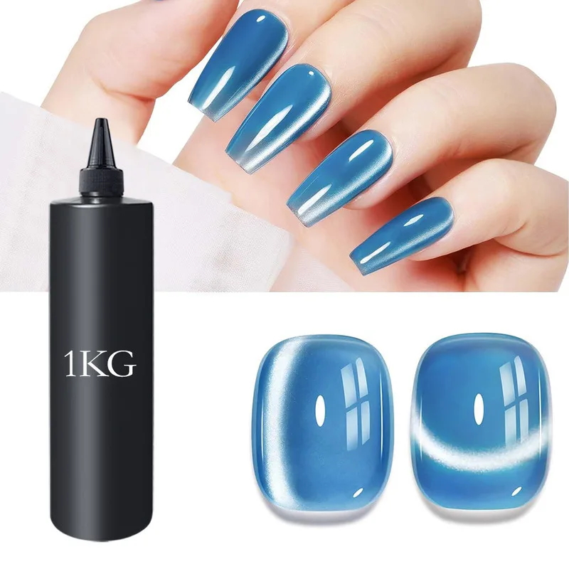 Esmalte para Unhas Olho de Gato com Pó Magnético Fino, Pérolas de Vidro Transparentes Super Brilhantes, Efeito Clareador, Suprimentos para Arte de Unh