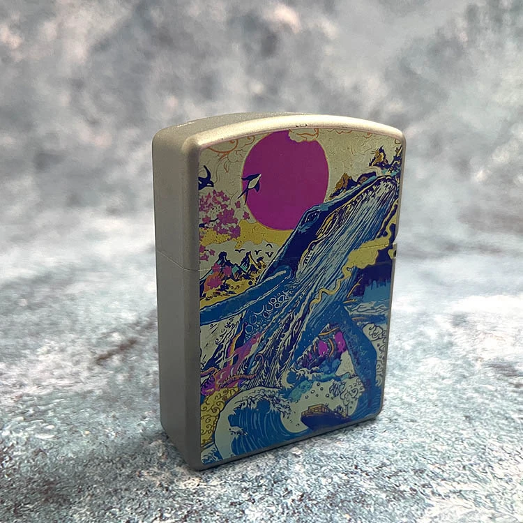 سبائك التيتانيوم عالية الجودة ضوء فاخر ولاعة الحوت موجة في الهواء الطلق بقاء الطوارئ EDC الشاعل قوي ودائم