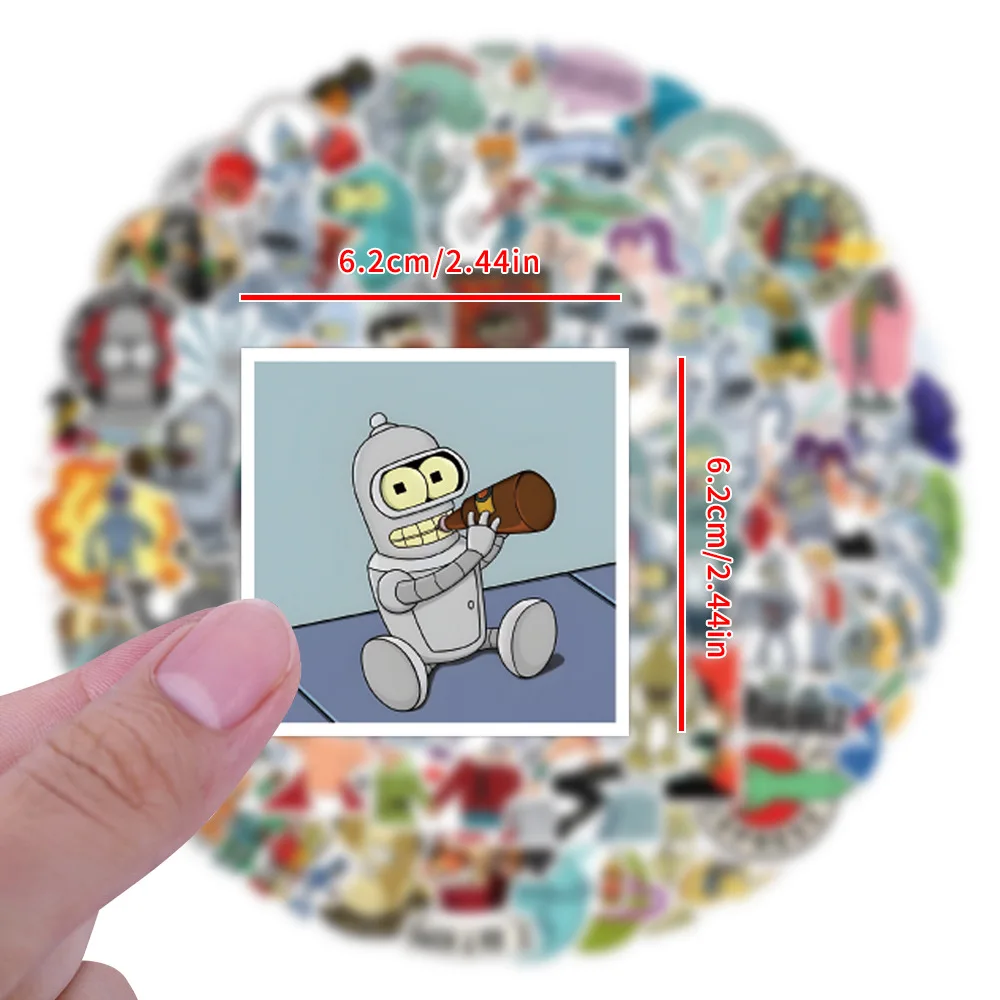 110pcs Kawaii Futurama Stickers Decals Toy Waterproof DIY Suitcase Skateboard Phone Graffiti Sticker Toys