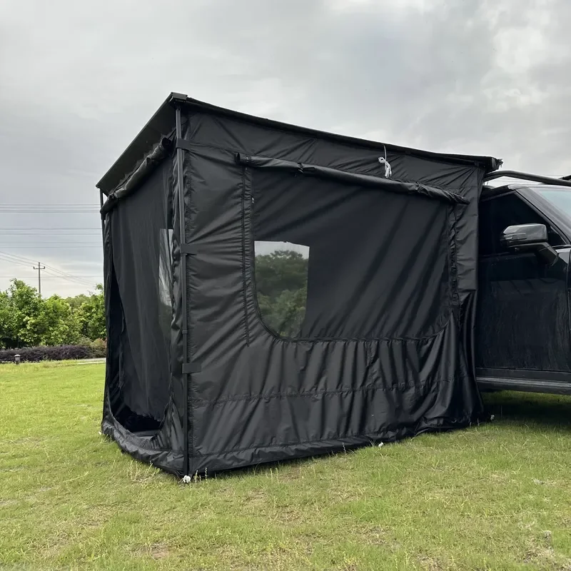 Waterproof Auto Roof Tent for SUV Outdoor Sliding Sunshade Mosquito Shelter Aluminum Pole Polyester Awning Sunshade for