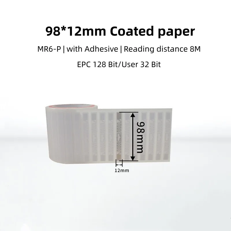 250個-rfidブック背表紙タグ-mr6p-uhf-長距離読み取り-98x12mm-印刷可能-rfidタグ（書籍用）