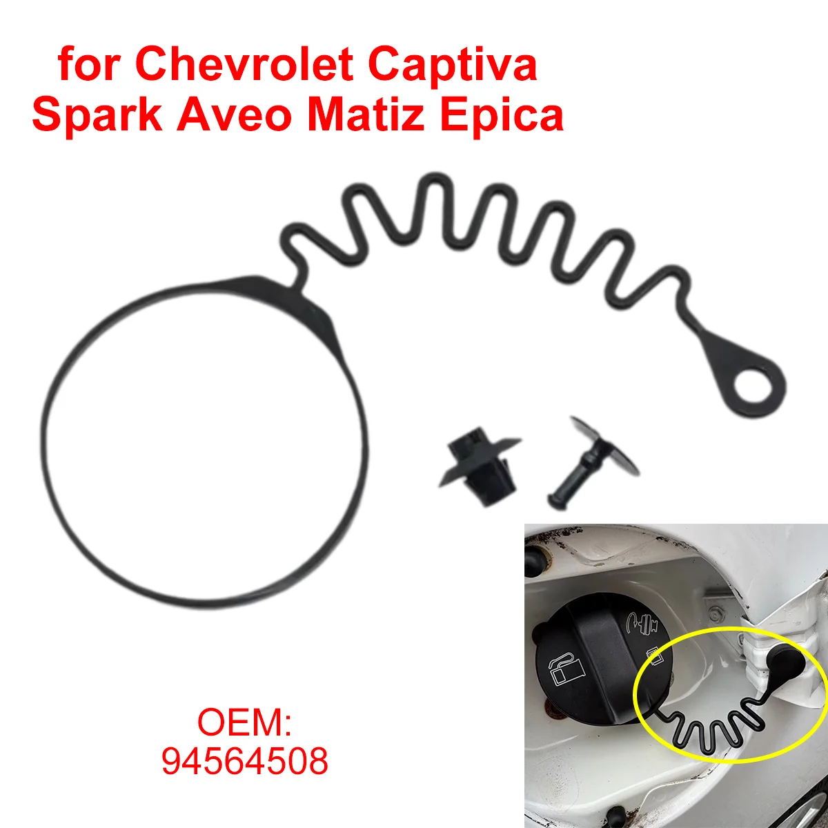 94564508 for Chevrolet Captiva Spark Aveo Matiz Epica 2006-2019 Car Fuel Tank Cap Cover Cable Line Rope