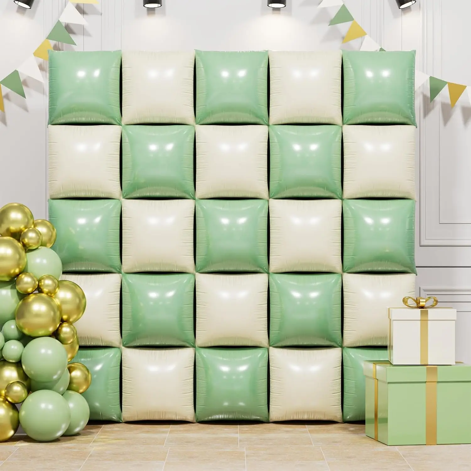 25 Stück doppelseitige quadratische Aluminiumfolien-Ballonwände für Jahrestag, Hochzeit, Jahreszeit, Valentinstag, Geburtstag, Party – Detail 10
