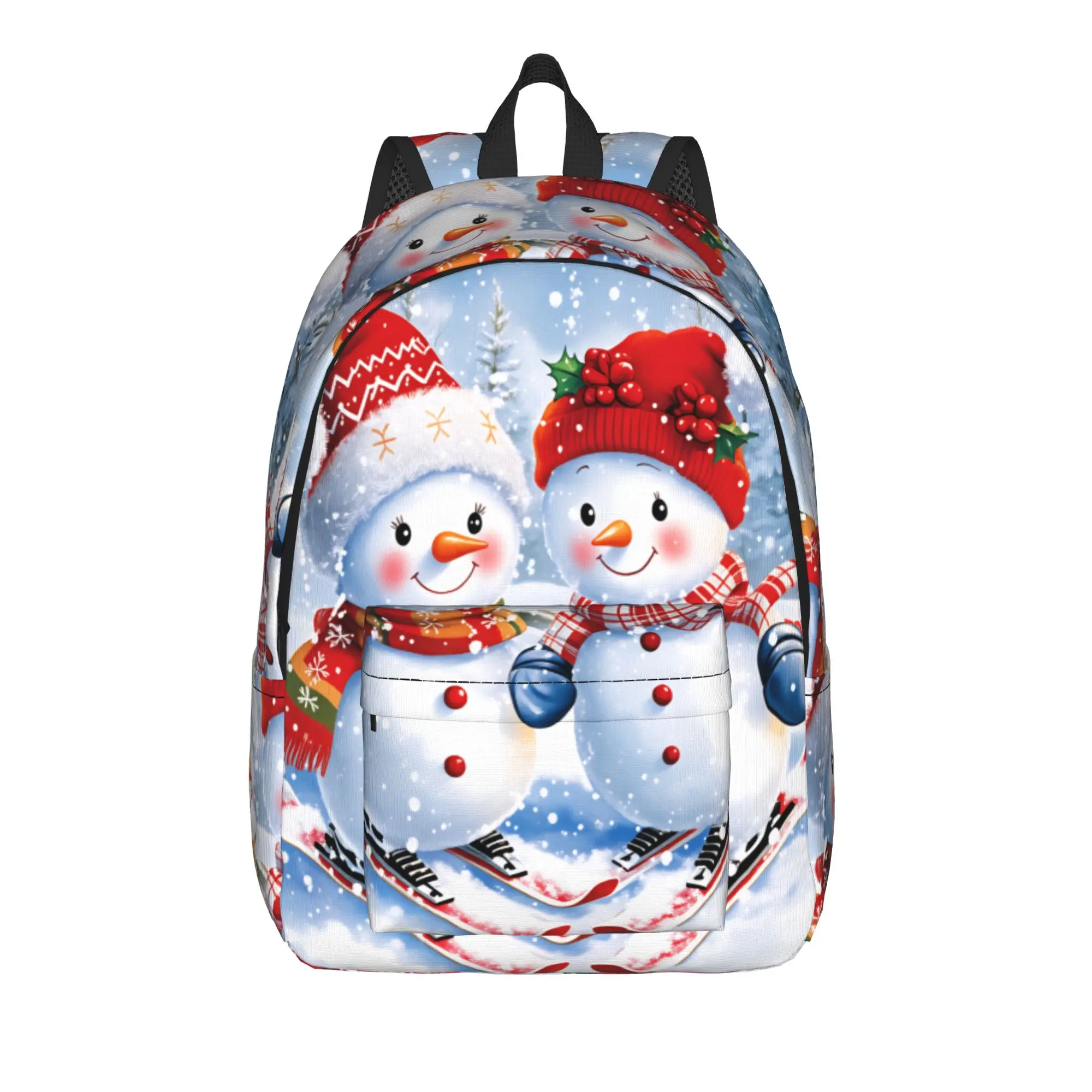 Christmas Santa Snowman Backpack Men  Soft Backpacks Polyester Stylish High School Bags Outdoor Design Rucksack