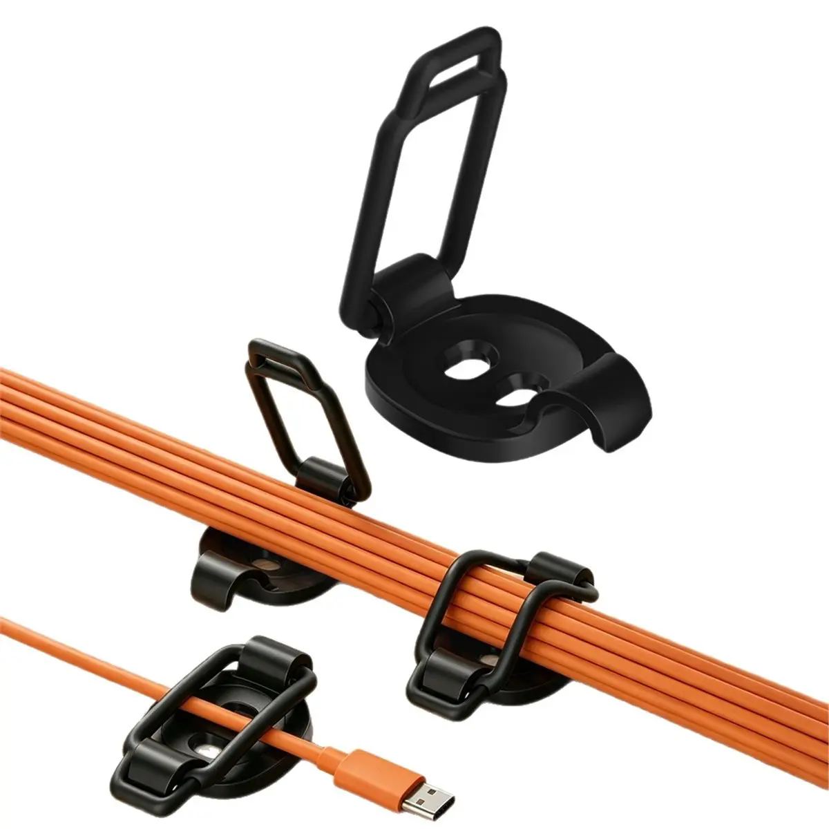 20-Piece Set Adjustable Elastic Cable Clips for Ultimate Cable Management and Organization