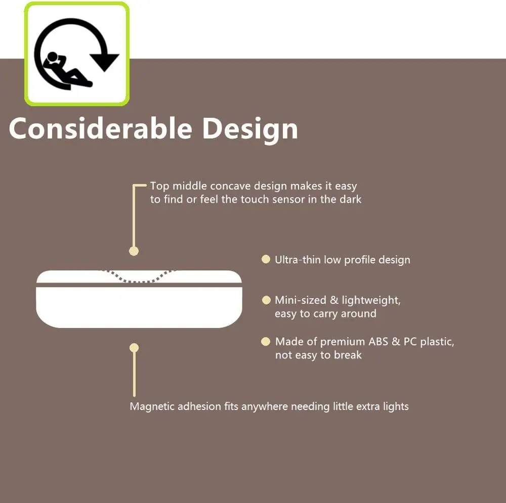 LED Touch Night Light 500mAh Battery USB Rechargeable Wireless Led Lamp Magnetic For Bedroom Bedside Table Lighting