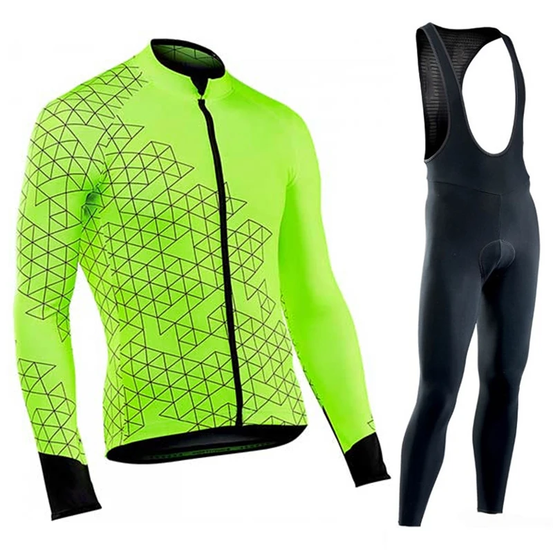 2025 Autumn Cycling Jersey Set Cycling Clothing Suit Maillot Cyclisme Homme Mens Long Sleeve MTB Bike Road Pants Bib Ropa Sport