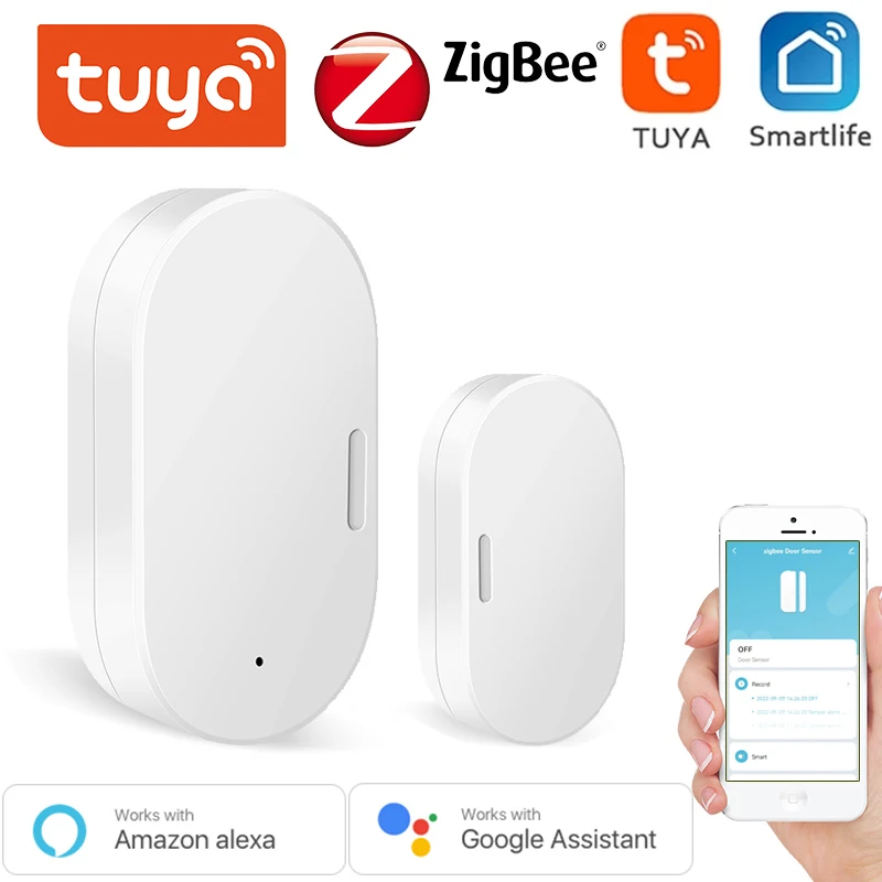 

Беспроводной детектор окон, дверей, ворот Tuya Zigbee, система охранной сигнализации Google Home, управление через приложение, магнитный датчик для дверей, умный срок службы