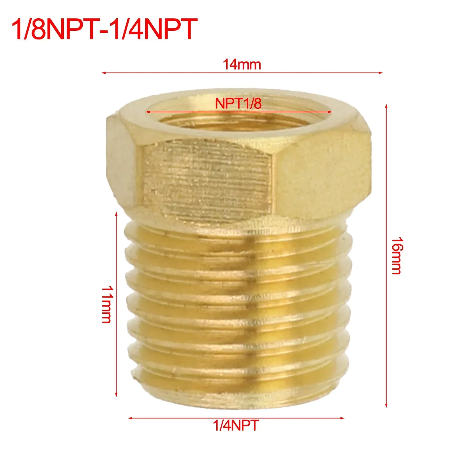 Messing Adapter Fitting Verminderen Hexagon Bush Bus Man-vrouw Connector Brandstof Water 1/8NPT-1/4NPT 3/8NPT-1/4NPT1/2NPT-3/8NPT