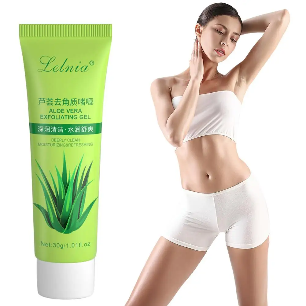 Exfoliating Aloe Vera Gel - Deep Cleansing Face & Body Scrub, Gentle Exfoliation Cream for Smooth Skin Care 30g Y4R1