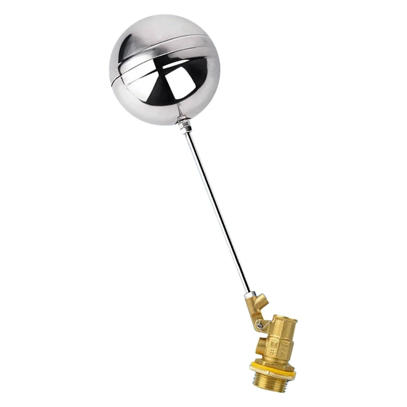 

Water Tank Float Valve: 1/2 Inch Threaded With Brass Pipe Connector For Effortless Water Level Management