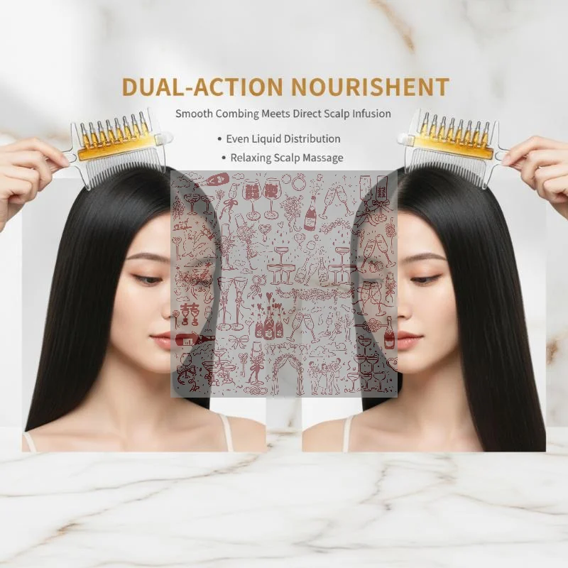 1Pcs Anti-Frizz Hair Care Hair Oil Comb Multi-Function Head Applicator Scalp Nourish Anti-Static Hair Firming Applicator Gift