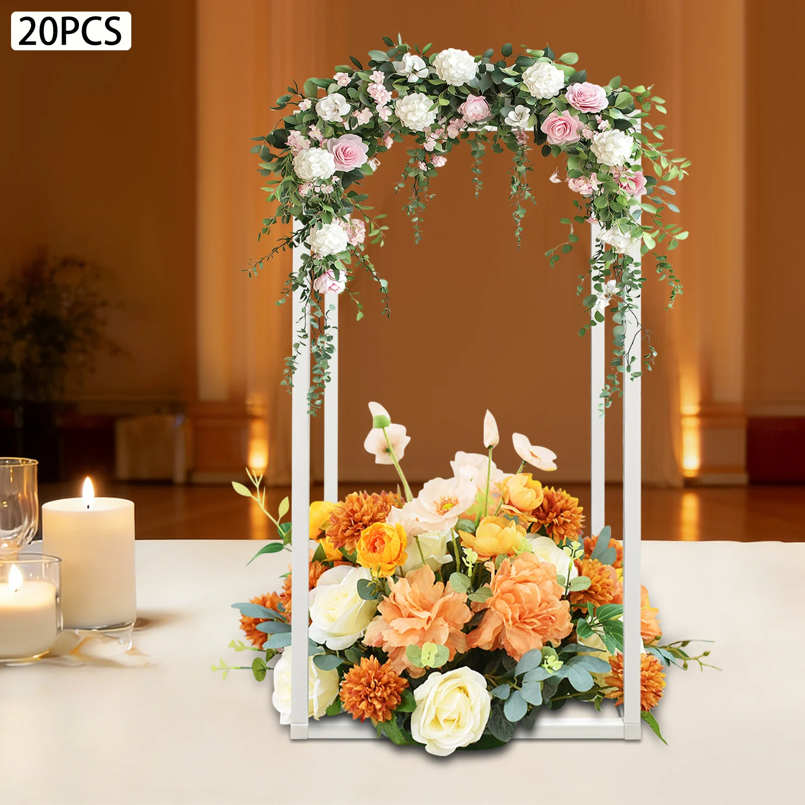 

Geometric Flower Stand For Wedding 20 PCS Metal Flower Stand 21x21x40cm Freestanding Wedding Flower Stand