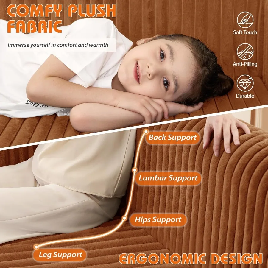 Klappbares Schlafsofa, 2-in-1, umwandelbarer Schlafstuhl mit Armlehne, tragbarer, ausklappbarer Stuhl, Bett, bequeme Bodencouch, multifunktionales La