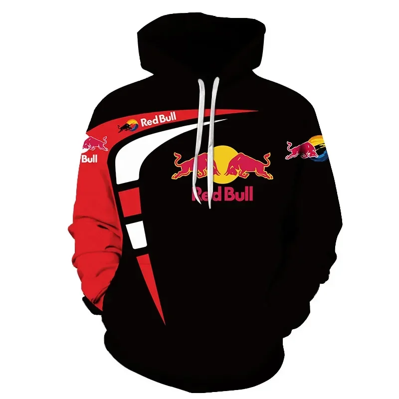 

2025 New Red Bull Hoodie Fashion Red Bull 3D Printed Men's Pullover Outdoor Cycling Top Racing Hoodie Red Bull Clothing