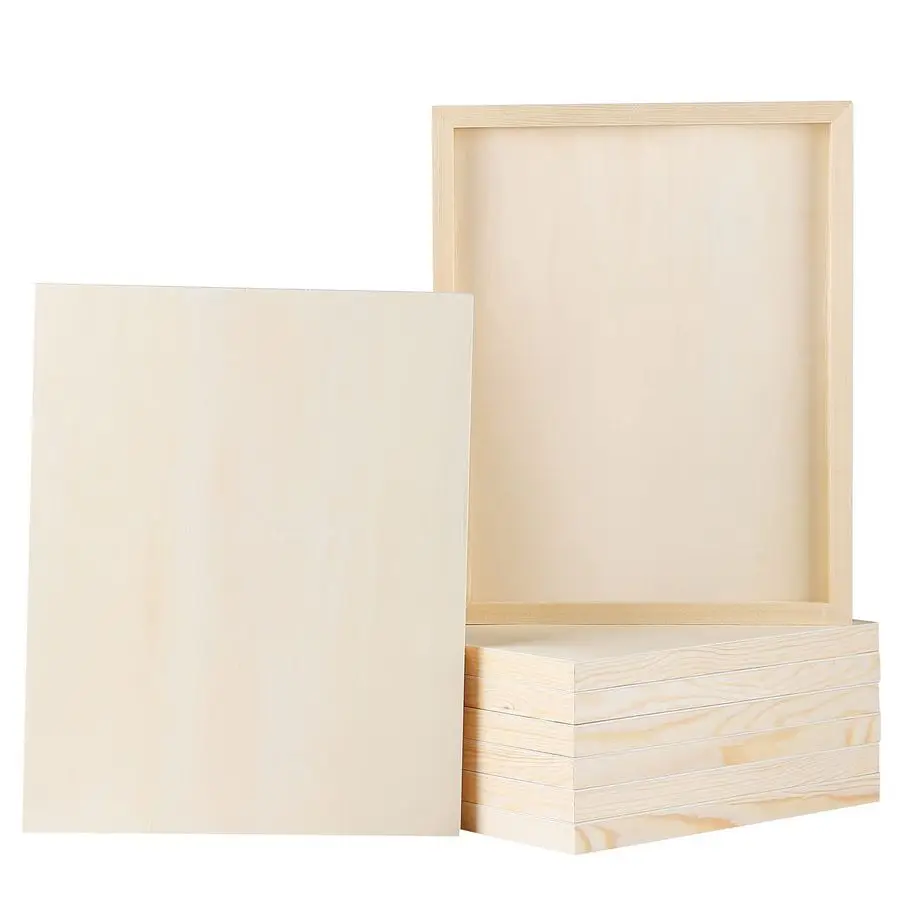 

8 Pack Wood Panels 11 x 14 inch Wooden Canvas Board Unfinished Wooden Panel Boards for Painting, Arts, Pouring Use with Oils, Ac