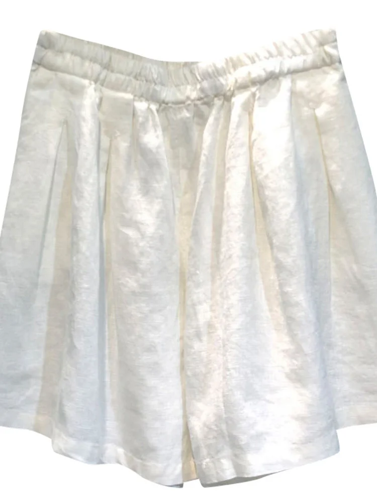 カジュアルなコットンリネンワイドレッグパンツスカートハイウエストort orts女性用アーティスティック通勤ファション薄手素材夏...