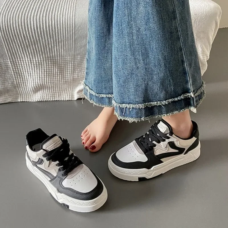 Mulher plataforma tênis casuais moda sapatos de skate rendas até andando apartamentos respirável jogging tênis zapatillas de mujer